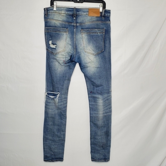 Lifted Anchors Distressed Men's Jeans Size 32 Faded Patched Denim Grunge Rare - Picture 2 of 14
